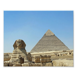 Impression Photo Le sphinx avec des pyramides