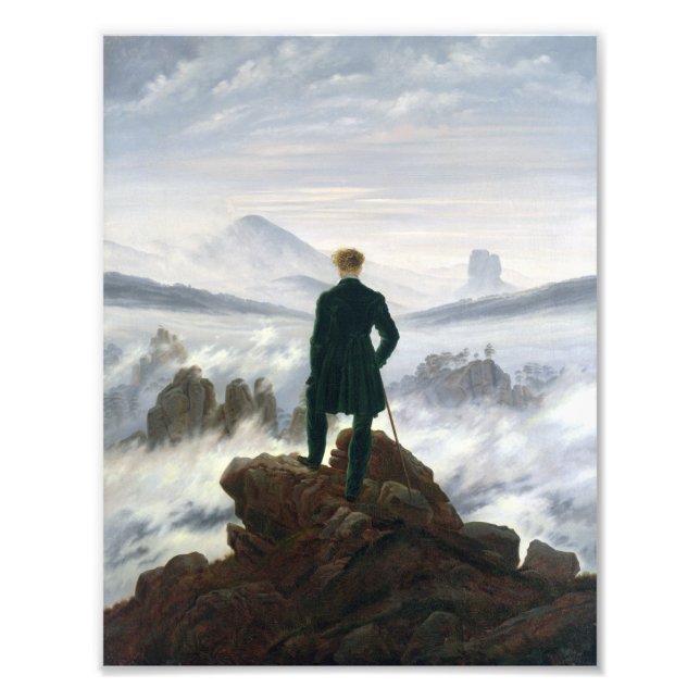 Impression Photo Le vagabond au-dessus de la mer de brouillard (Devant)
