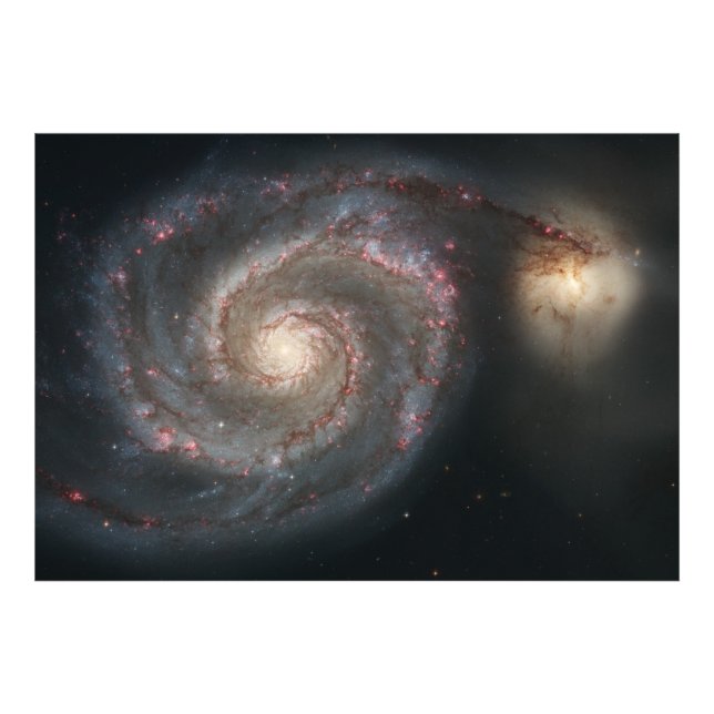 Impression Photo Le Whirlpool Galaxy M51 & Companion dans l'espace (Devant)