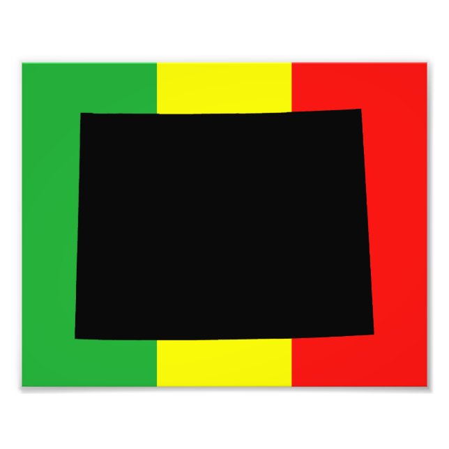 Impression Photo Le Wyoming avec les couleurs de Rasta (Devant)