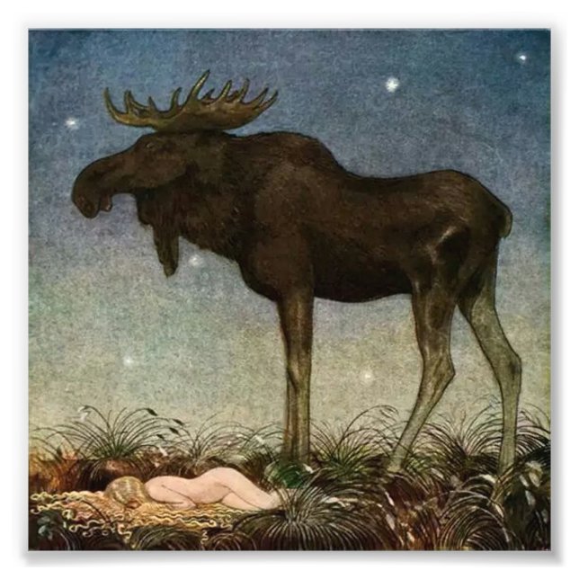 Impression Photo "Leap Finds Sleeping Princess" par John Bauer (Devant)