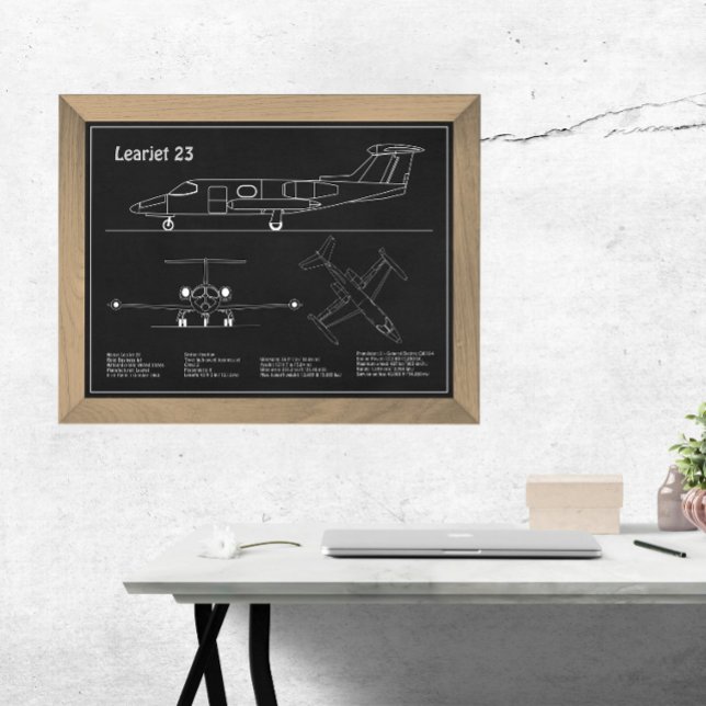 Impression Photo Learjet 23 - Plans de dessin du plan directeur de  (Créateur téléchargé)