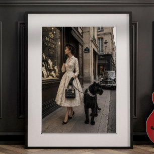 Impression Photo Lèche-vitrine avec une panthère noire
