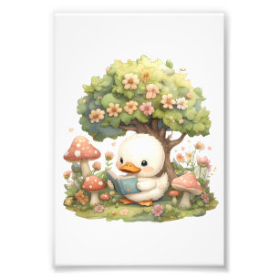 Impression Photo Lecture de canard sous un arbre - Whimsical et Rel