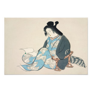 Impression Photo Lecture lady Kamisaka Sekka japon peinture art peu