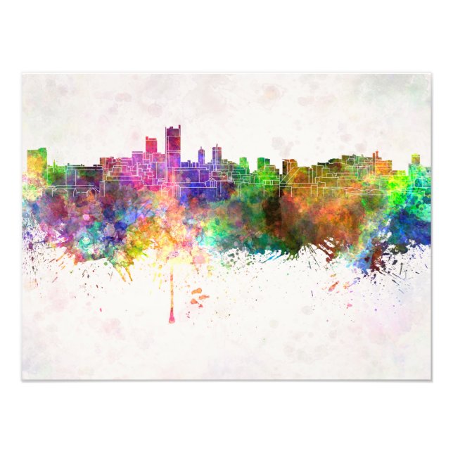 Impression Photo Leeds skyline in background watercolor (Devant)