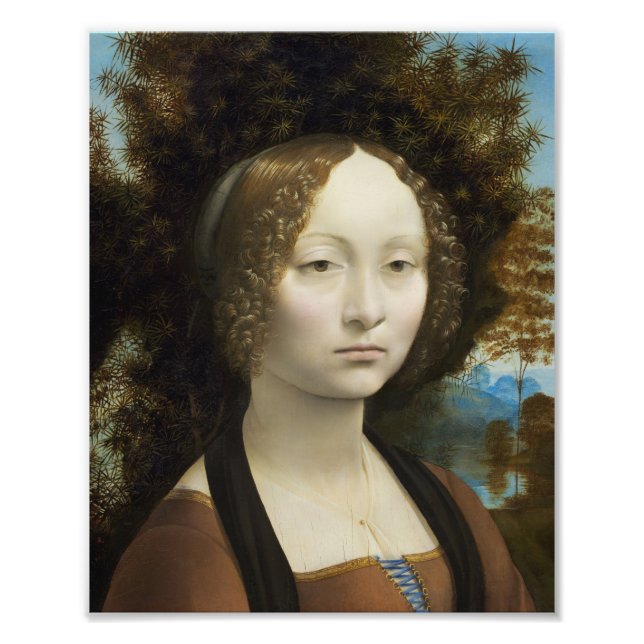 Impression Photo Leonardo Da Vinci Ginevra De' Benci Peinture (Devant)