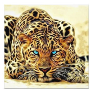 Impression Photo Leopard des yeux bleus