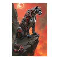 Léopard majestueux sous ciel de feu