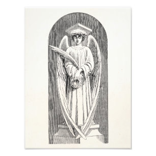 Impression Photo Les 1800s vintages de statue d'ange se sont
