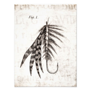 Impression Photo Les 1800s vintages pêchant la pêche de mouche