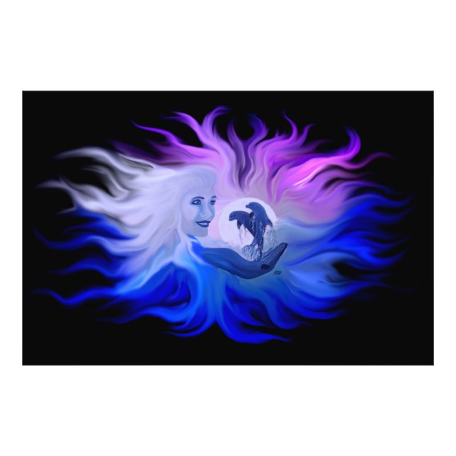 Impression Photo Les dauphins de la lune (Devant)