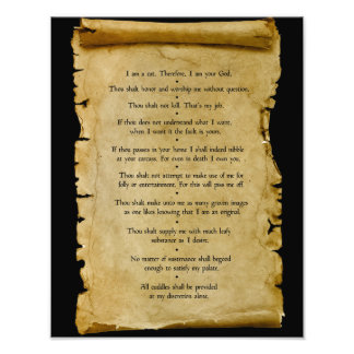 Impression Photo Les dix commandements du chat