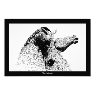 Impression Photo Les kelpies en silhouette, Falkirk, Ecosse