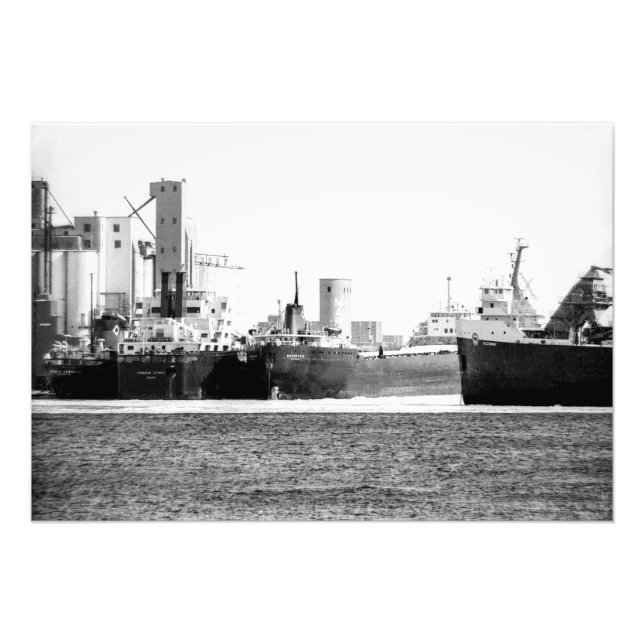 Impression Photo Les navires en hiver s'installent à Sarnia (Ontari (Devant)