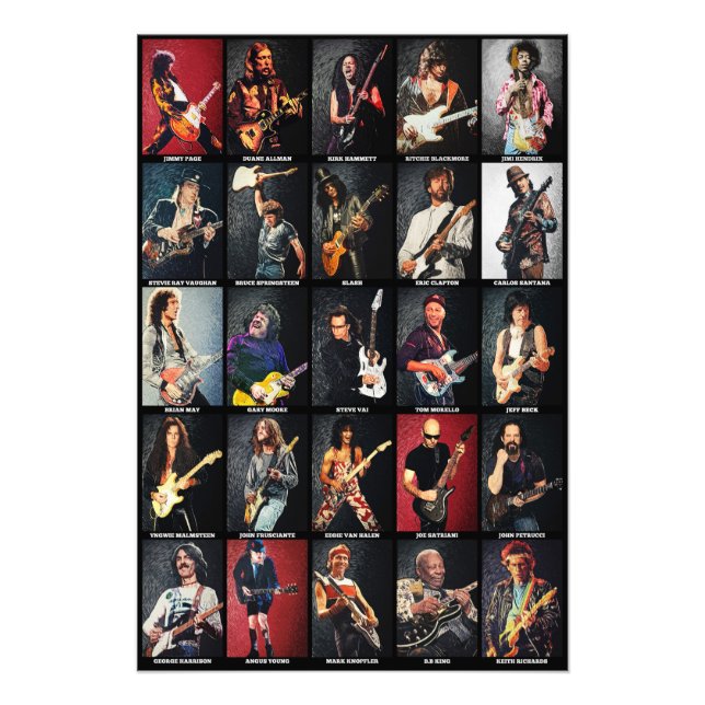 Impression Photo Les Plus Grands Guitaristes De Tous Les Temps (Devant)