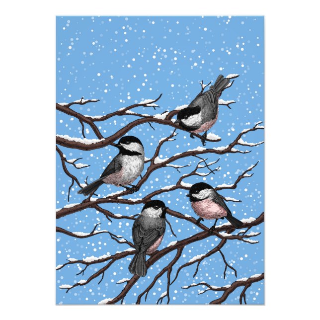 Impression Photo Les poulets en hiver (Devant)