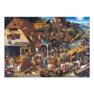 Impression Photo Les proverbes hollandais   Pieter Bruegel l'Ancien