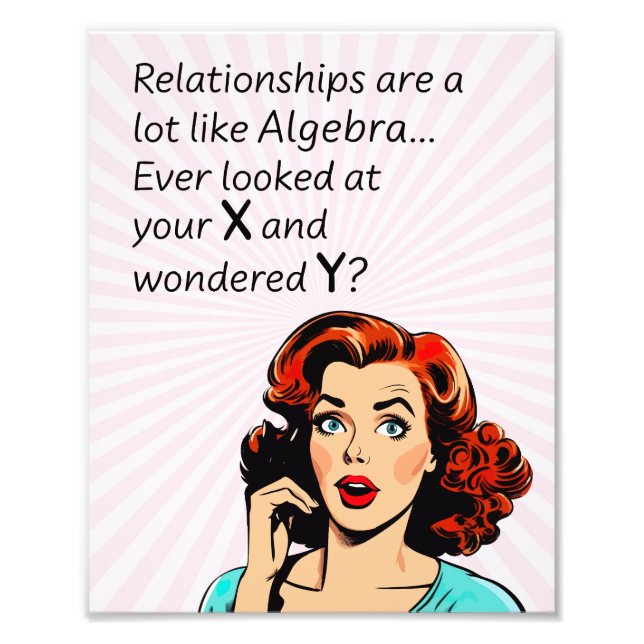 Impression Photo Les relations sont comme Algebra Funny Quip (Devant)