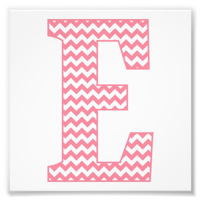 Impression Photo LETTRE E MONogramme E Pink Preppy (Devant)