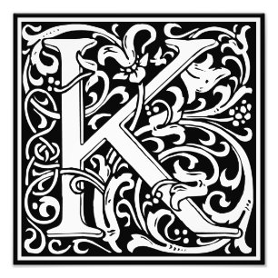 Impression Photo LETTRE MONOGRAPHIQUE EN ALLOCUTION Florale LETTRE 