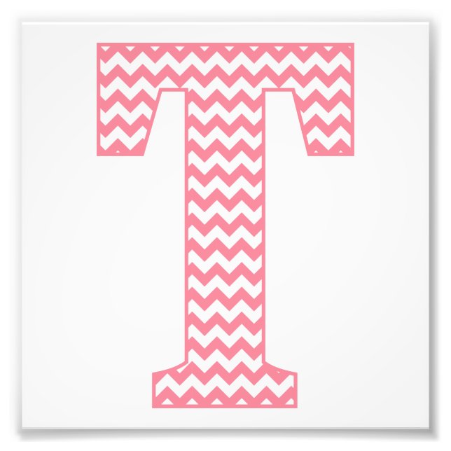 Impression Photo LETTRE T MONogramme T Pink Preppy (Devant)