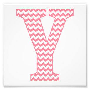 Impression Photo LETTRE Y MONogramme Pink PLEIN CLASSIQUE