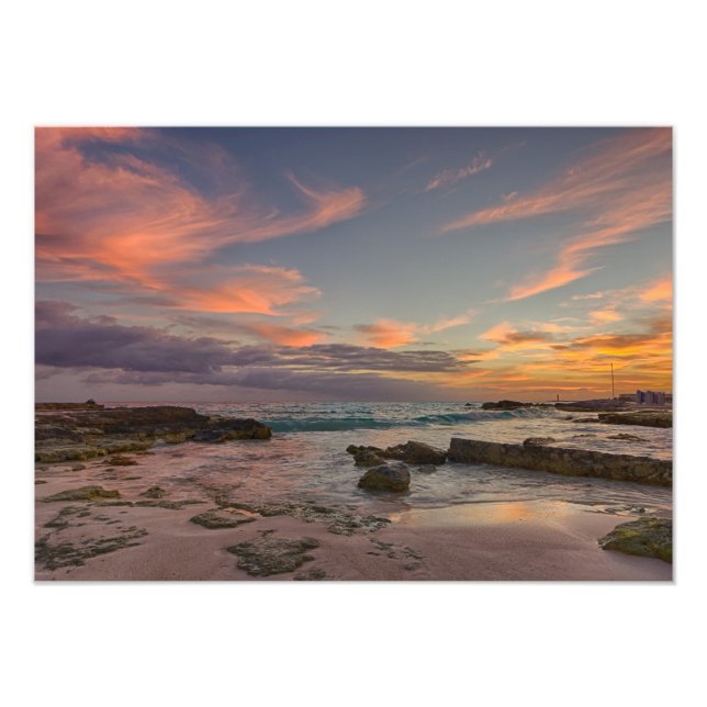 Impression photo - Lever de soleil sur Cancun, Mex (Devant)