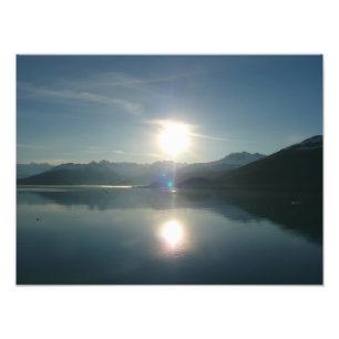 Impression Photo Lever de soleil sur le fjord College en Alaska Pho