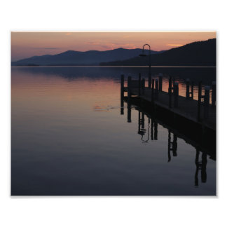 Impression Photo Lever de soleil sur le quai du lac George New York