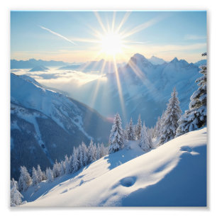 Impression Photo Lever de soleil sur les montagnes d'Amérique