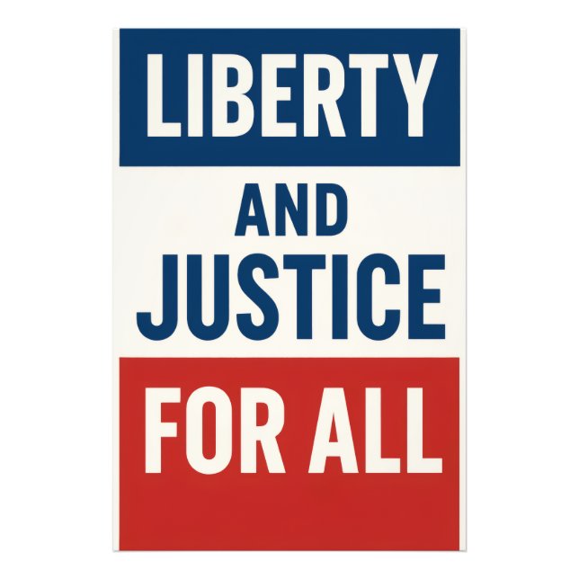 Impression Photo Liberty and Justice For All – Bold Minimalist  (Devant)