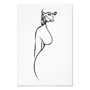 Impression Photo ligne art noir et blanc femmes minimaliste