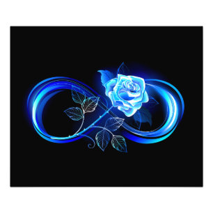 Impression Photo L'infini lumineux avec une rose bleue