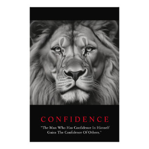 Impression Photo Lion de confiance noir blanc inspiré