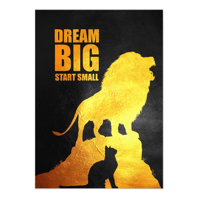 Impression Photo Lion Dream Big Start Small (Devant)