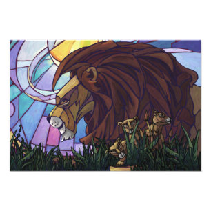 Impression Photo Lion et petits