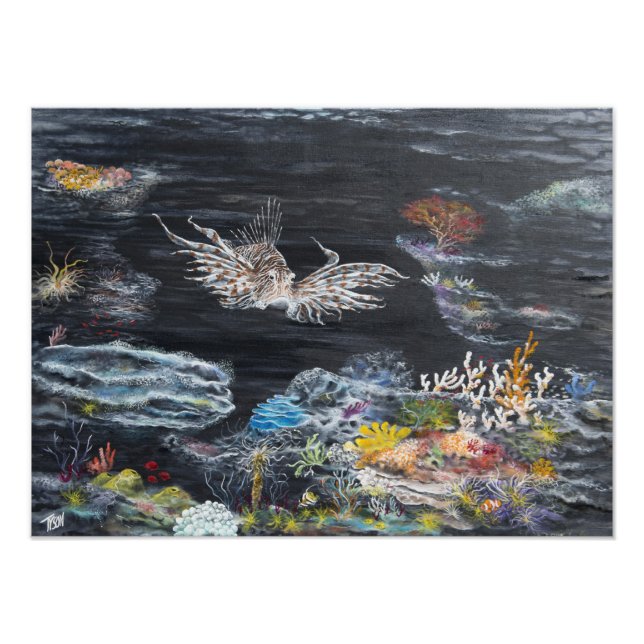 Impression Photo Lion fish peinture sur (Devant)