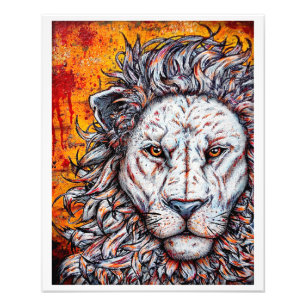 Impression Photo Lion givre