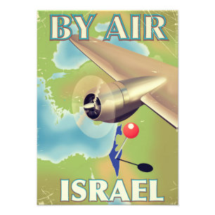 Impression Photo L'Israël par l'affiche vintage de voyage d'air