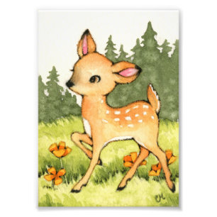 Impression Photo Little Fawn - Cute Deer Art