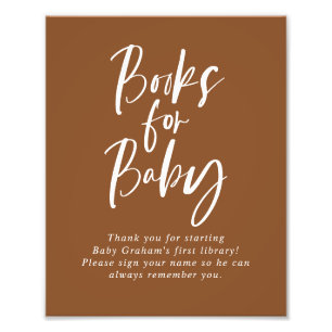 Impression Photo Livres de calligraphie Brown pour panneau Baby sho