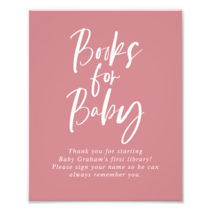 Impression Photo Livres de calligraphie rose pour pancarte de Baby