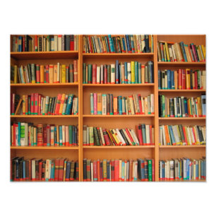 Impression Photo Livres sur Arrière - plan de bibliothèque