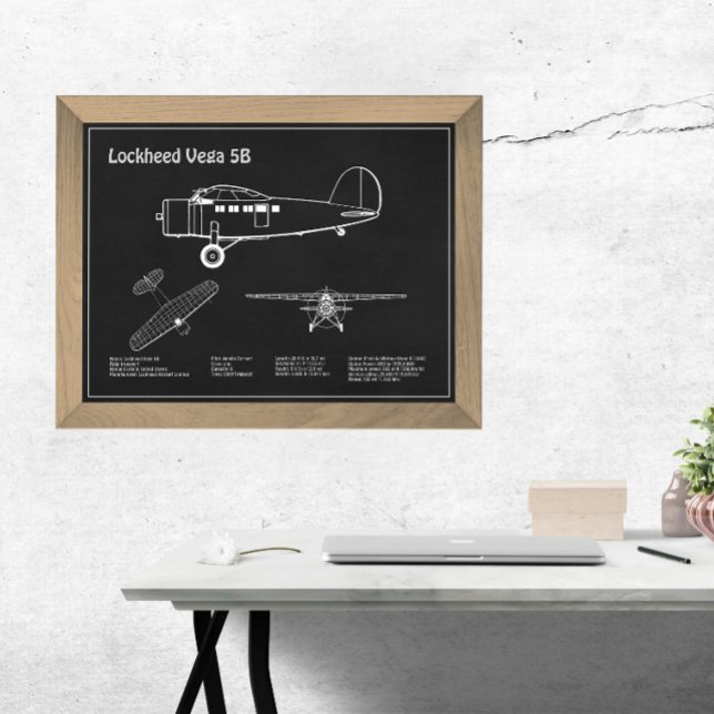 Impression Photo Lockheed Vega 5B - Plans d'avion PD (Créateur téléchargé)