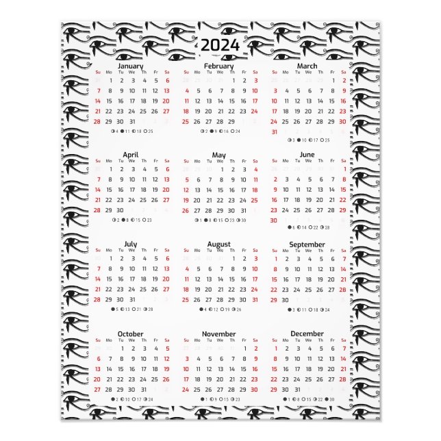 Impression Photo L'Oeil De Horus Motif Égyptien 2024 Calendrier (Devant)