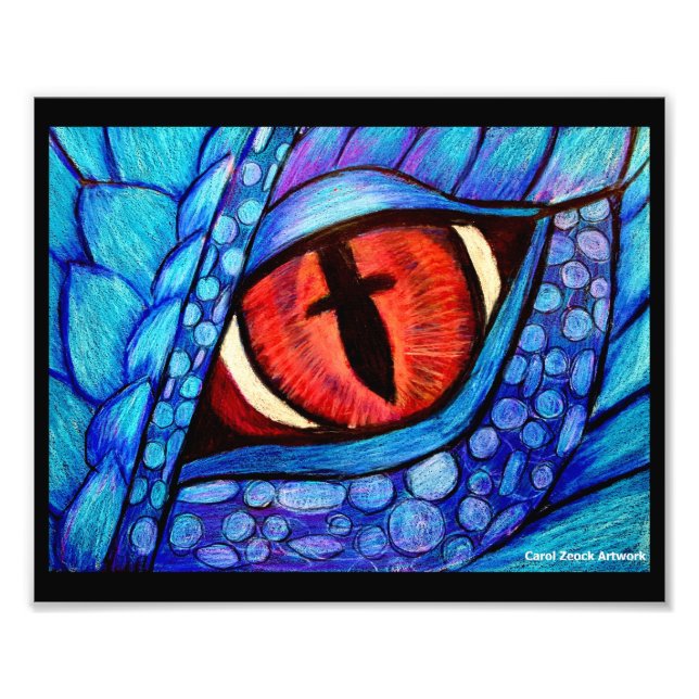 Impression Photo L'oeil du dragon bleu par Carol Zeock (Devant)