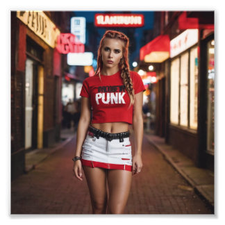 Impression Photo Logo de Punk Fille plissée en Jupe Rouge Blanc Tor