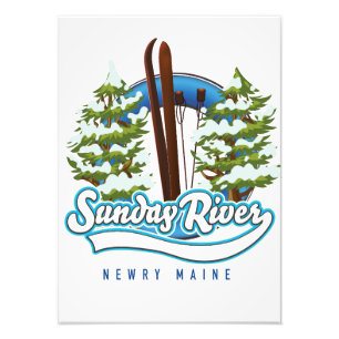 Impression Photo Logo du ski de Sunday River Newry Maine