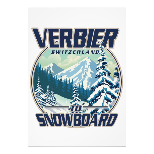 Impression Photo Logo Verbier Suisse Snowboard (Devant)
